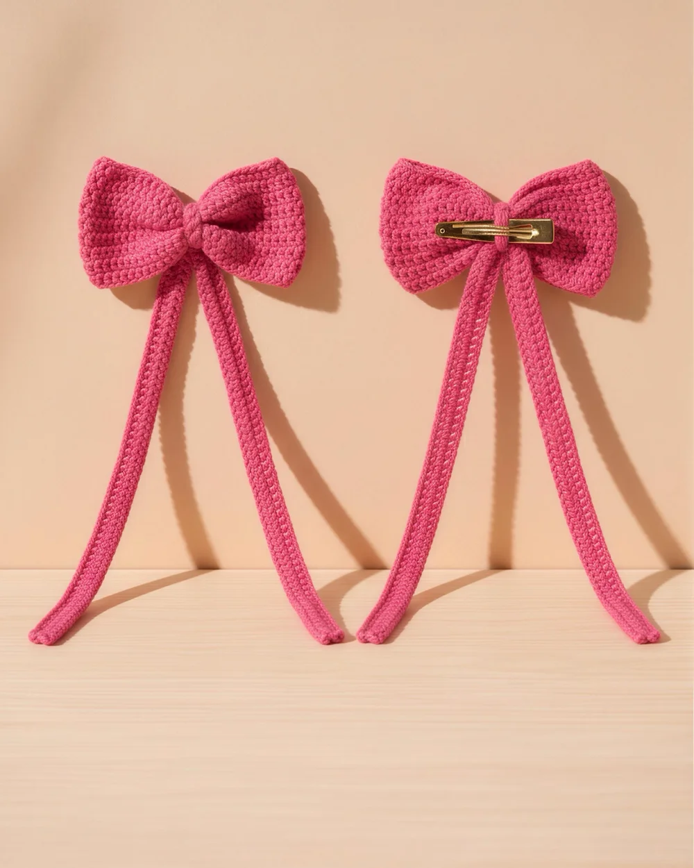 the pearl stitch hair bow